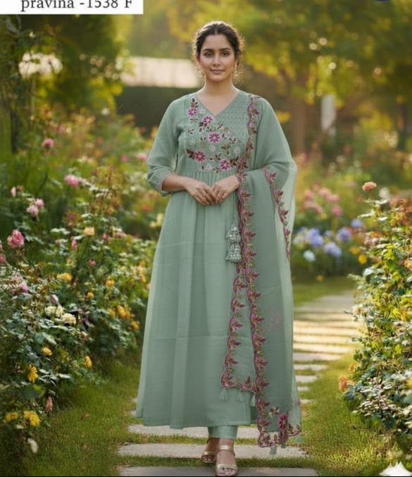 Felocity Chanderi Vol 6 Catalog Wholesale Zoya Kurti Set – Anarkali Kurti with Dupatta (8 Designs)