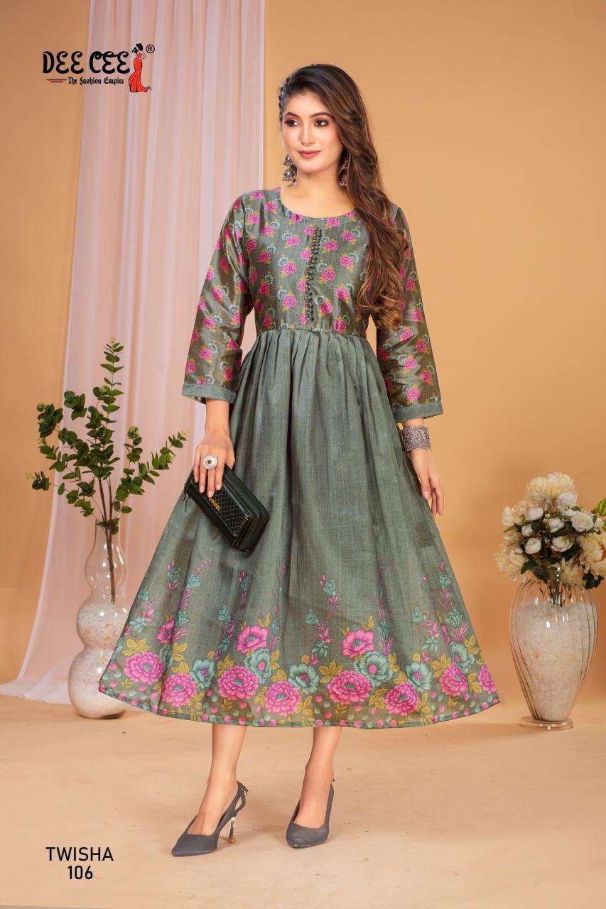 Deecee Twisha ZARNA SILK Printed Rayon Kurti