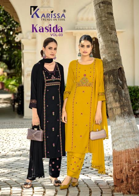 Karissa Kasida Vol 3 Designer Rayon Kurti Set with Dupatta for Women