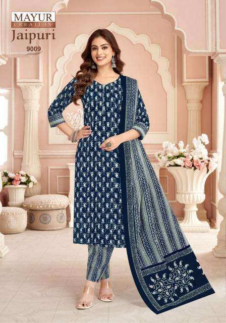 Mayur Jaipuri Vol 9 Printed Cotton Kurti Pant Set with Dupatta