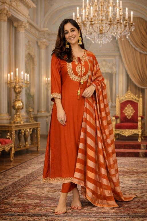 Fecocity Madhuri Designer Kurti Pant Dupatta Set