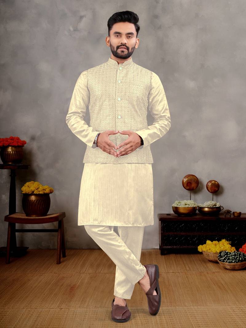 Banglori Silk Men's Kurta Pajama with Jacket