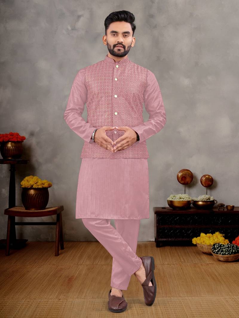 Banglori Silk Men's Kurta Pajama with Jacket