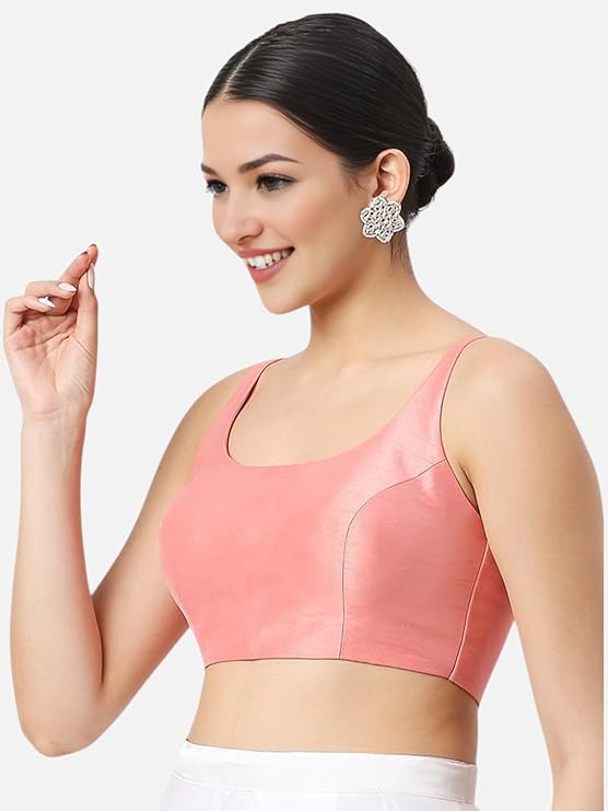 Biyu Pastel Art Silk Sleeveless Blouse