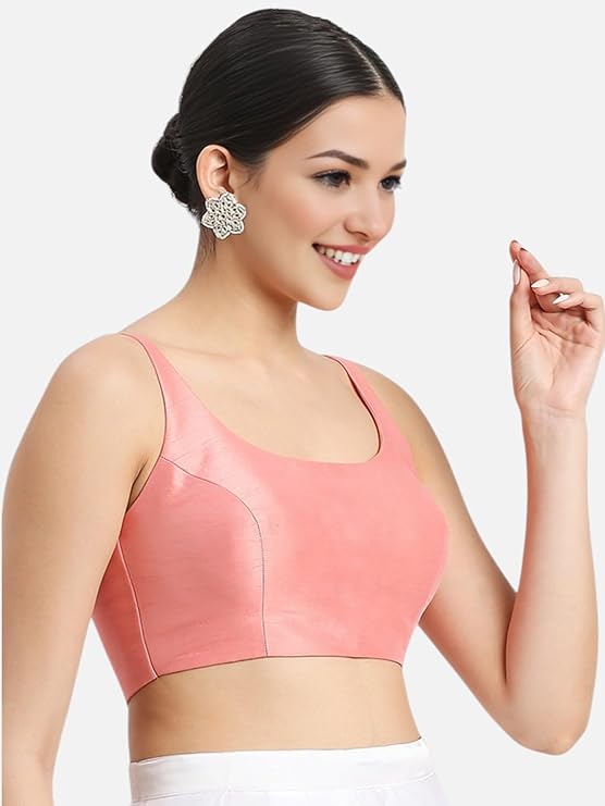 Biyu Pastel Art Silk Sleeveless Blouse