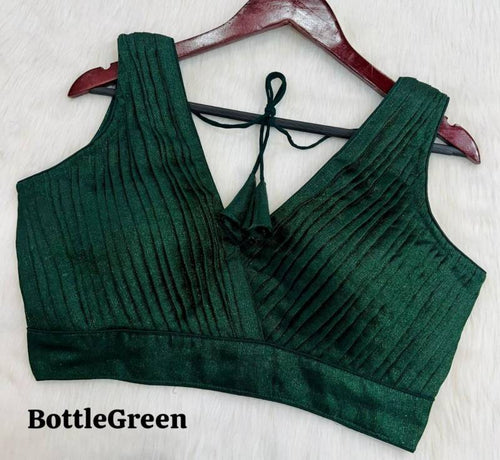 Bottle Green Silk Ready-Made Blouse