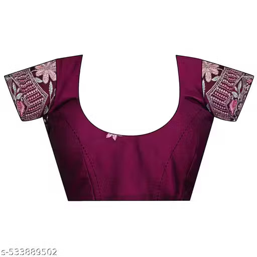 Chiffon Saree with Embroidered Blouse - Wine