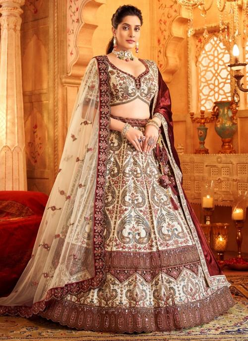 Image of Chiku velvet bridal Lehenga Choli from Lehera Fashions