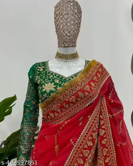 Designer Organza Saree with Organza Blouse Heavy Work