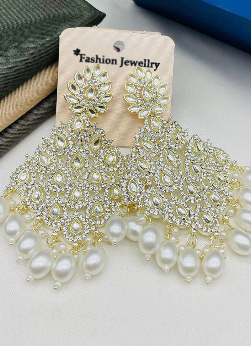 Image of Festival Wear Gold Plated Kundan Earrings – Traditional & Elegant from Lehera Fashions