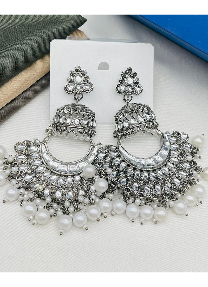 Image of Festival Wear Silver Oxidised Earrings – Traditional & Antique Design from Lehera Fashions