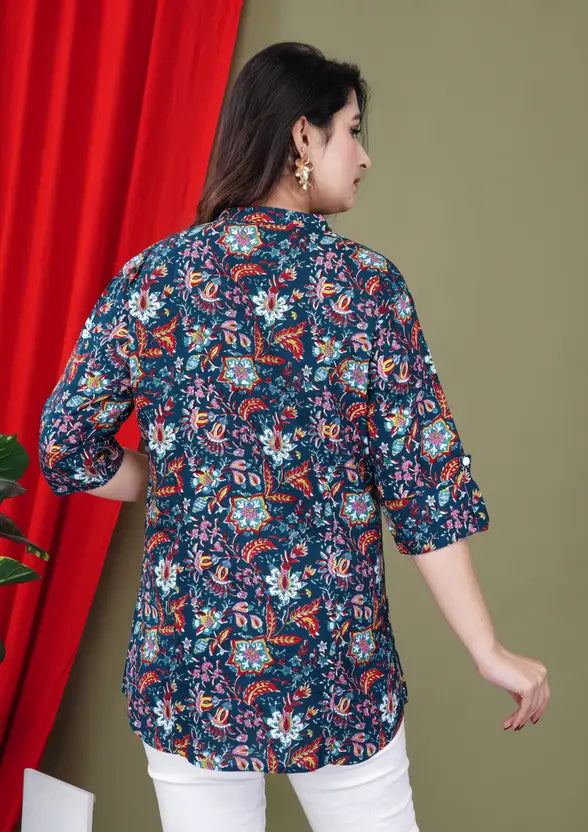 Gudwear Casual Printed Women Multicolor Top