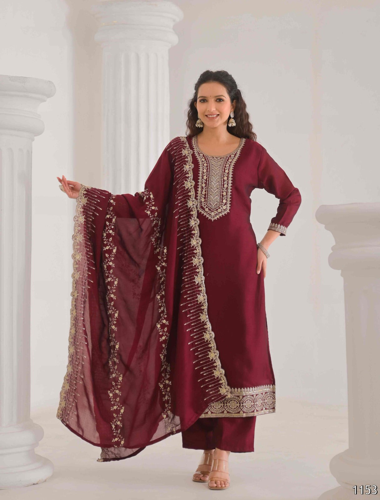 Image of Rakhi Exclusive Embroidered Silk Kurta Suit Set – Ready Made Festive Wear from Lehera Fashions