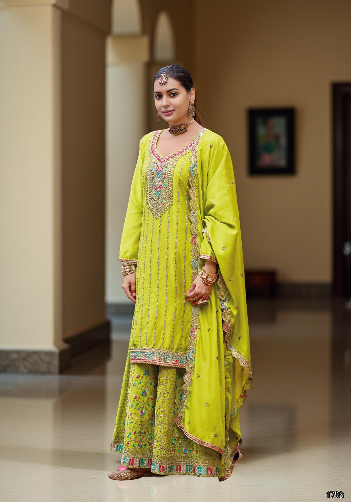 Image of Diwali Exclusive – Royal Designer Palazzo Suit in Premium Chinon with Embroidery & Sequence Work from Lehera Fashions