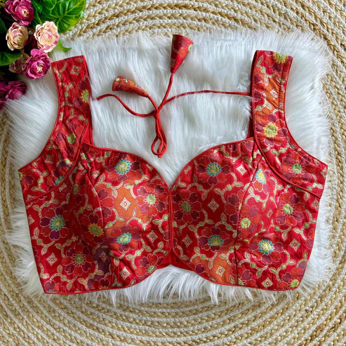 Mahira Jacquard Sleeveless Blouse