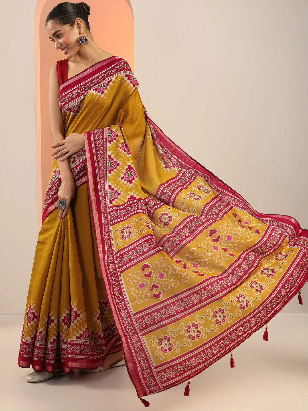 Radiant Mustard Cotton Saree with Customizable Blouse