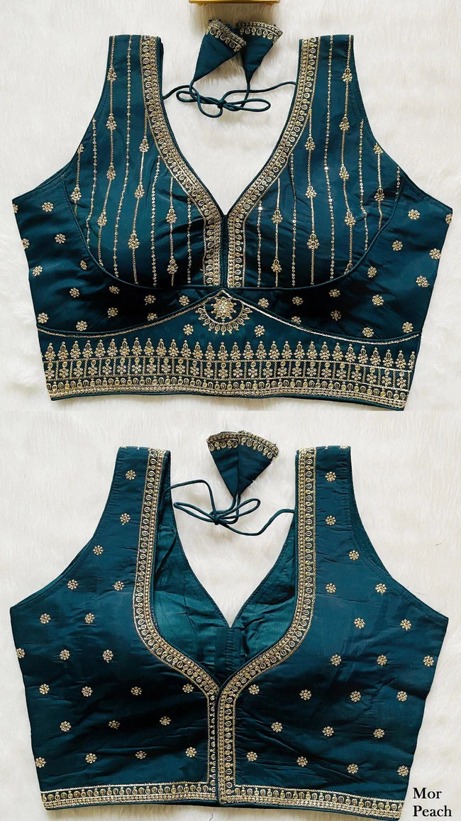 Image of Roman Silk Embroidered Blouse - Timeless Elegance & Luxury from Lehera Fashions