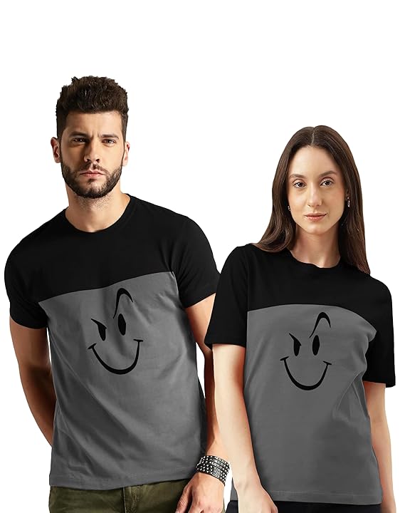Image of Twinny Zone Couple T-Shirts Cotton | BT Tshirts for Men Women Love Couples from Lehera Fashions