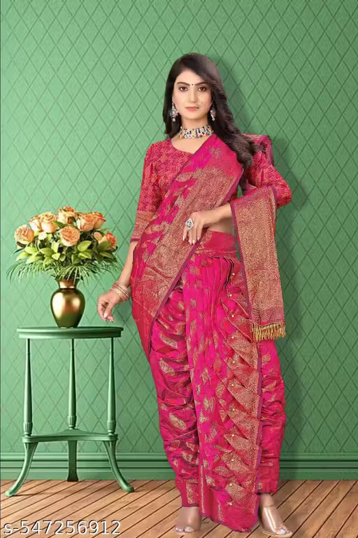 U Orangza Nauvari Saree - Purple