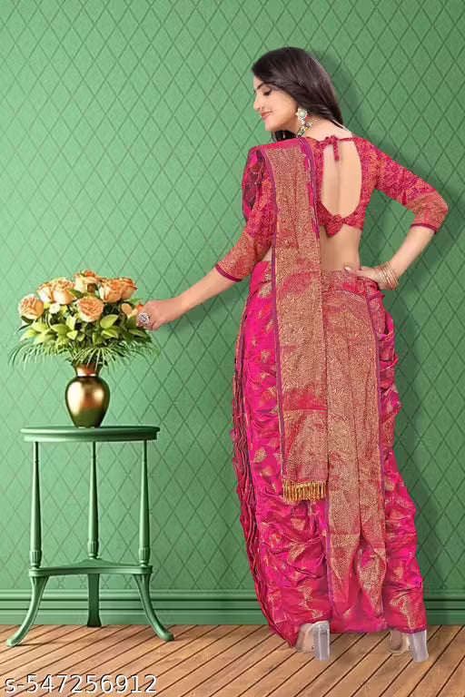U Orangza Nauvari Saree - Purple