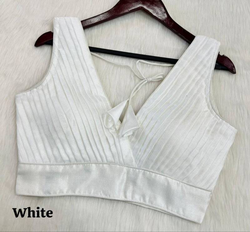 Image of White Silk Ready-Made Blouse Collection from Lehera Fashions