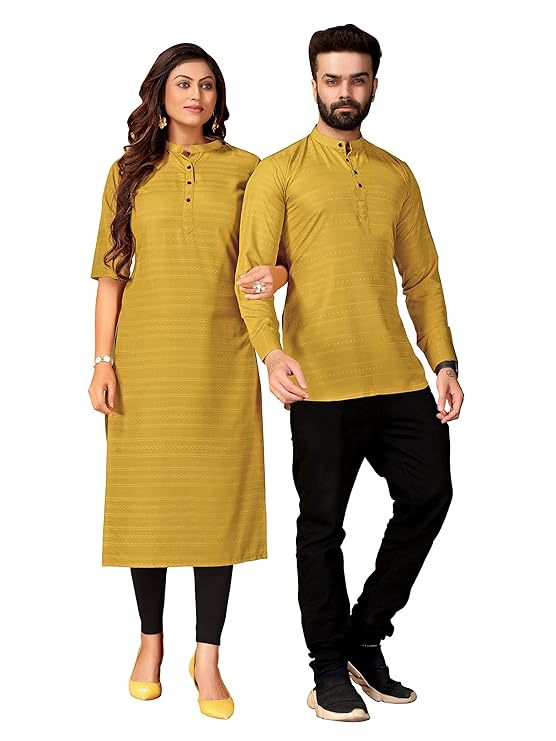 Image of Women and Men Couple Kurta & Kurti Set_Fancy from Lehera Fashions