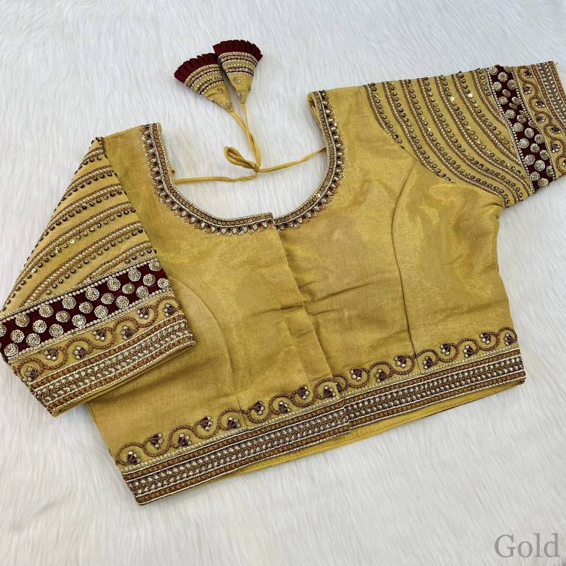 Image of Yellow Silk Embroidered Blouse – Sunshine Elegance from Lehera Fashions