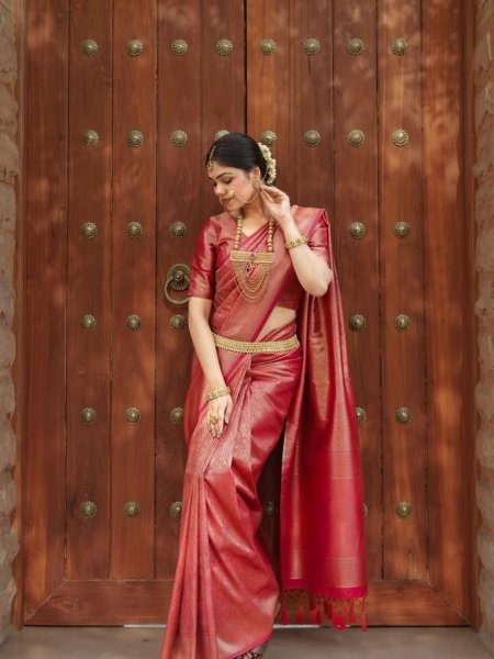 Crimson Charm Banarasi Silk Saree