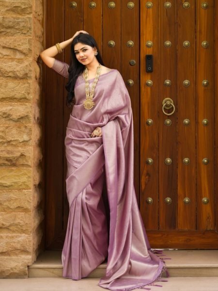Lilac Dream Banarasi Soft Silk Saree
