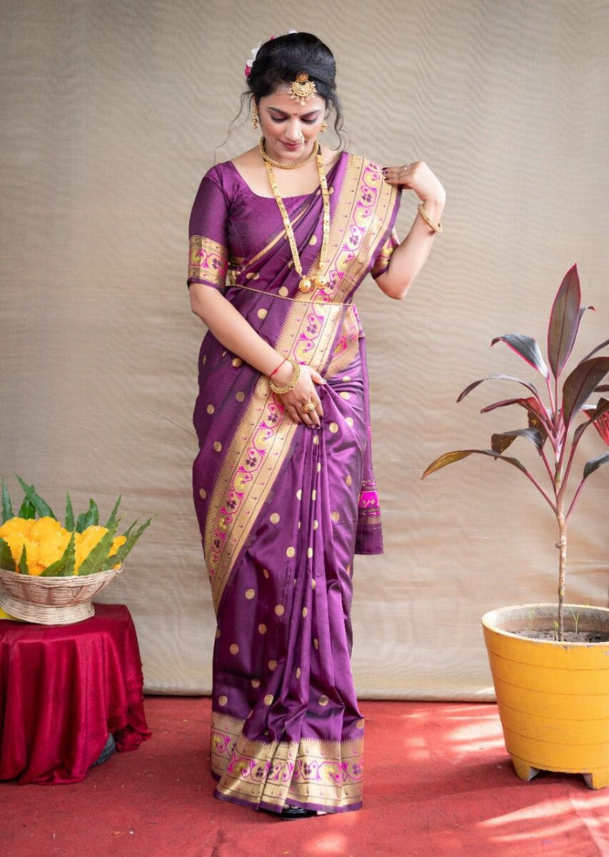 Image of Maharani Silk 3 – Exquisite Paithani Silk Handloom Sarees with Gold Zari | Lehera Fashions NZ from Lehera Fashions