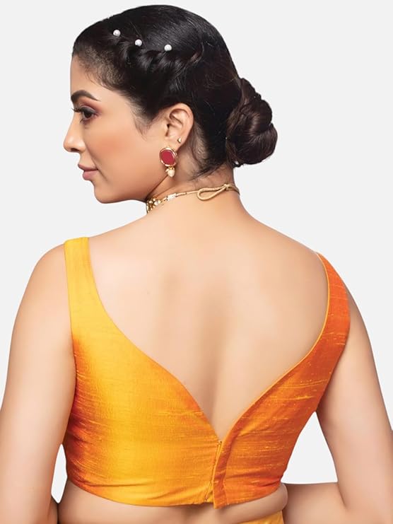 Neckbook Silk Solid Sweetheart Neck Sleeveless Blouse