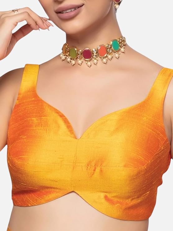 Neckbook Silk Solid Sweetheart Neck Sleeveless Blouse