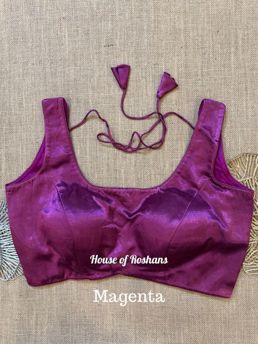 Image of Solid Modal Silk Sleeveless Saree Blouse – Elegant & Comfortable Ethnic Wear from Lehera Fashions