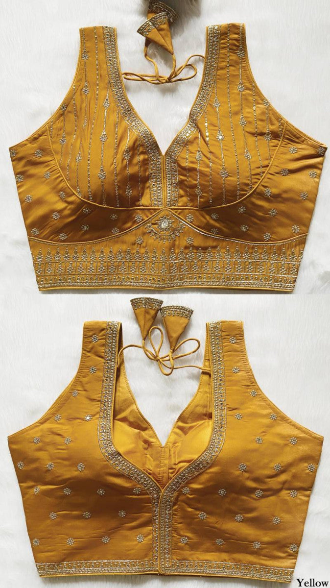 Image of Roman Silk Embroidered Blouse – Yellow from Lehera Fashions
