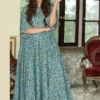 Flared Kurta Set in Blue