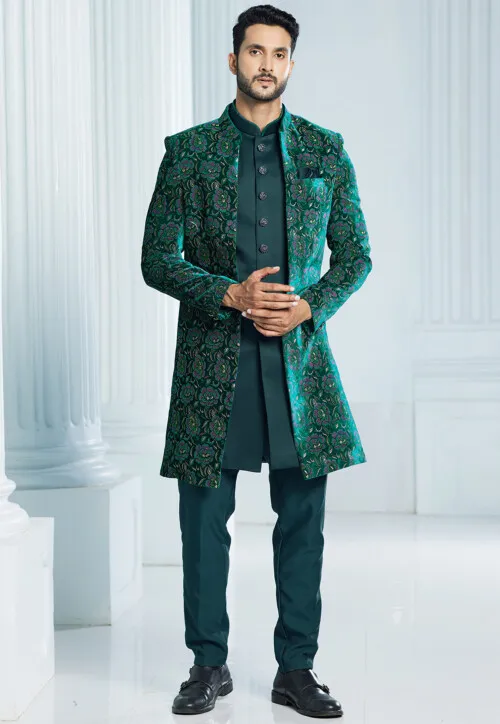 Printed Velvet Sherwani